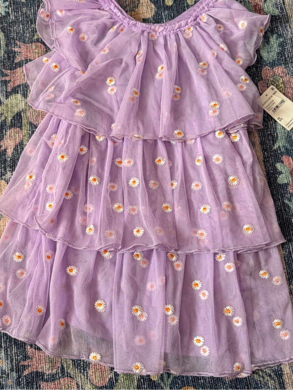 Andy & Evan Lavender Daisy Tiered Ruffle Dress